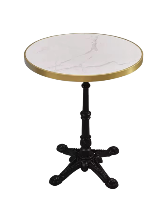Noir Parisian Marble Café Table – Round Top