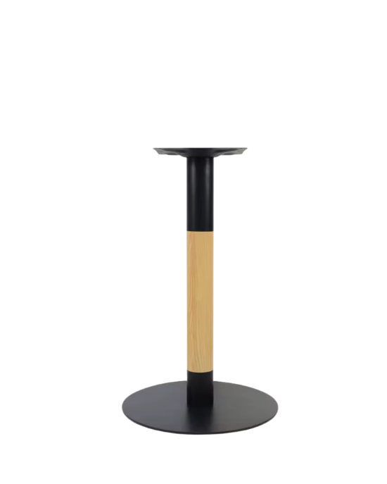 Black & Timber Round Table Base